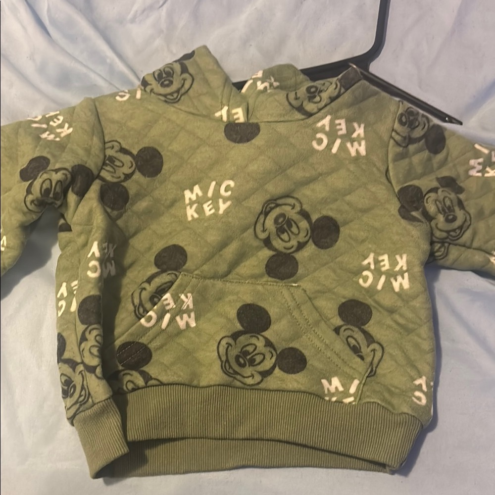 Mickey Mouse Green Kids Hoodie